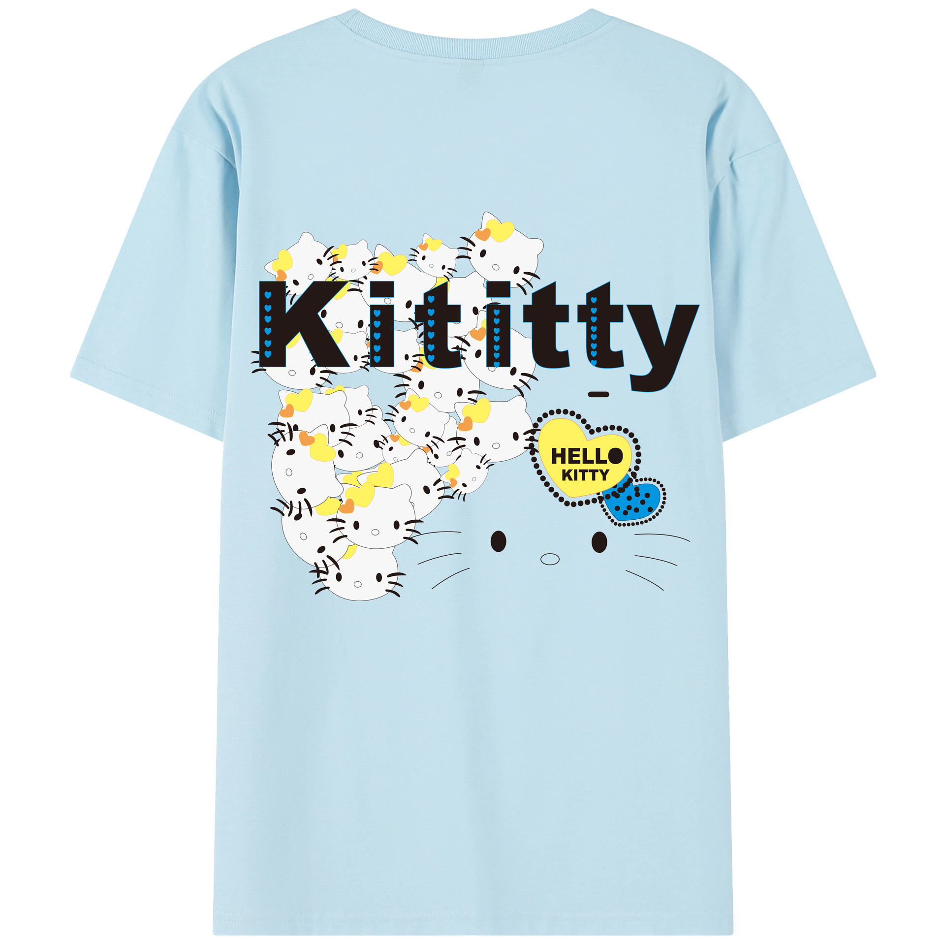 （画像用） Hello Kitty ハローキティ 綿100％半袖Tシャツ（背面プリント）